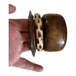 Bundle of Bracelets vintage wood silver gold and stones ALL